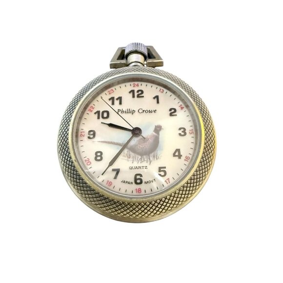 Phillip Crowe Majesti Co. Men’s Pocket Watch With Brown Leather Carrying Case - Picture 8 of 12